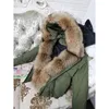 Maomaokong Fashion Short Women's Real Fur Coat Natural Raccoon Big Collar Winter Parka Bomber Jacka Vattentät 211220