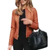 Women Winter Desiger Coat Jacket Plus Size Faux Leather Zipper Slim Coat Jacket Elegant Faux Coat Women Autumn Outwear