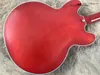 China guitarra elétrica loja de OEM guitarra oca jazz guitarra vermelha Transparente, cor fosca, pesado artesanal re lic