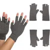 Soporte de muñeca Mujeres Hombres Algodón Terapia elástica Dedos abiertos Guantes de compresión Mano Artritis Articulación Alivio del dolor Guantes1