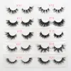 3D Mink eyelashes vendor 22mm 25mm 27mm 28mm 30mm 5D Mink strip lashes with custom eyelash packaging cruelty eyelashes1723883