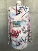 Cheerart Streetwear Graffiti Lange Mouw Roze Blouse Losse Top Koreaanse Button Down Shirt voor Dames Designer Top T200321