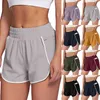 Women's Athletic Shorts met voering Elastische band Wandelen Zweet Training Korte Broek met ritszakken voor zomersport Aug889 Y220311