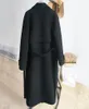 Женщины шерстяные пальто 2020 теплые шерстяные сочетания длинные зимние пальто разворотный воротник регулируемый ремень Parka Mujer офис работы носить LX2551