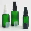 10 stks Beste Verkopen 100 ML 50 ml 30 ml 20 ml 10 ml Groene Frosted Glas Parfum Spray Fles met Plastic Fijne Mist Sproeier Atomisator