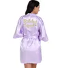 Födelsedagsflicka Squad Kimono Robe Bathrobe Kvinnor Silk Birthday Robes Sexiga nattkläder Robes Satin Robe Ladies Dressing Gowns1233M
