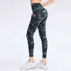 Camouflage Yoga Pants Pocket Women Fitness Legings Workout Sportswear Sexig Push Up Gym Elastic Slim Mallas Deporte Mujer H1221