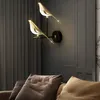 Nordique Design moderne oiseau doré mur LED lampe couloir couloir escaliers applique lampe chambre décoration luminaires