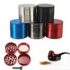 40mm 50mm 55mm 63mm 4-layer Zinc Alloy Metal Herb Grinder Smoking Pipe Accessories Tobacco Manual Grass Spice Grinders