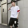 Man Casual Loose Sports Suits Fashion Trend Short Sleeve Fitness 2Pcs Sets Summer Designer New Male Round Neck Tops Shorts Tracksuits OAU8