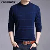 COODRONY Brand Sweater Men Spring Autumn O-Neck Pull Homme Cotton Wool Pullover Men Striped Knitwear Mens Sweaters Shirts C1048 220108