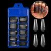 2021 NIEUWE 100 STKS Professionele Fake Nagels Lange Ballerina Half Franse Acryl Nail Tips 10 Size Druk op Nagels