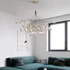 Firefly LED Chandelier Lighting Fashion Romantic Tree Branch Luminaires Nordic Art Decor Glass Hanging Lamps For Home Hotel Cafe