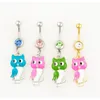 3 färger kroppsmycken fin stil navel belly ring 10 st bland färger sten droppe fabrik td9mk6848046