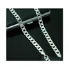 Top Quality 4Mm 925 Sterling Silver Necklace Curb Chain Figaro Chain Necklaces Two Style Link Italy 16-24Inch Yiqro