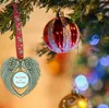 Sublimacja Christmas Ornament Dekoracje Angel Wings Kształt Puste Hot Transfer Drukowanie Dwustronne Drukowanie Choinki Wisiorek