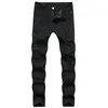 Zwarte jeans mannen nieuwe elasticiteit gat ontwerp heren jeans lange katoen mode hoge kwaliteit merk grote maat broek dropship1260V