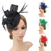 Stingy Brim Hats Ladies Women Wedding Evening Party Mesh Headband Flower Hat Fascinator Caps1