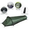 Tent de acampamento de 1 pessoa de mochila, barraca ultraleve de uma única pessoa, barraca de acampamento ao ar livre, verde