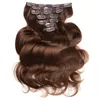 Body Wave Clip-in extensions van echt haar Omber-kleur Clip-in-hairextensions Natuurlijke kleur Braziliaans machinaal gemaakt Remy-haar6059617