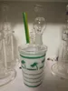 2021 Hot Cup bong en verre bon marché avec percolateur Original Opaque Vert vif concentré dab plate-forme pétrolière bong en verre Narguilé verre bubber pipe à eau