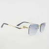 20% rabatt på lyxdesigner Nya herr- och kvinnors solglasögon 20% rabatt på vintage Rimless Women Diamond Wave Cut Gafas Retro Shades Men Damglasögon Rensa glasögon ram glasögon