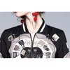 wholesale smiftung Primavera giacca e gonna da donna Autunno moda stampa nera Abiti vintage manica lunga LJ201126