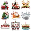 Ornamento de resina familiar de Natal personalizada 2022 Moose Santa Snowman Nome DIY Nome de Natal Ornamentos da Árvore