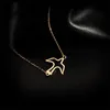 925 Silver Bird Pendants Halsband Boho Smycken Minimalism Chocker Kolye Vintage Collier Bijoux Femme Guld Halsband för kvinnor Q0531