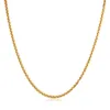 Collar de cadena de oro puro AU750 de 70 cm, collar de eslabones de trigo pesado para hombres1