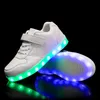 Tamanho 25-37 crianças levou sapatos para meninos meninas carregador usb schoenen crianças chaussure enfant luminous sneaker brilhante com luz sola lj200907