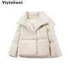 Yiyiyouni Surdimensionné Recadrée Chaud Vestes D'hiver Femmes Coton Rembourré Parka Outwear Femmes Solide Casual Épais Vestes Femme 201127