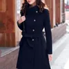 Miscela di lana da donna 2021 WOMENS WOMENS inverno calda con cassa di bavaglio spesso a maniche lunghe a maniche lunghe plus size cappotto femminile #45