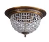 Античный бронзовый кристалл потолочный светильник спальня винтажная круглая хрустальная потолочная лампа ретро прихожей кухонные светильники светильники гостиная