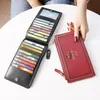 HBP New Fashion high capacity real leather bag women's multi card ultra thin bee wallet integrated long zipper