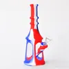 Printing 8inch Pogoda water pipe bongs hookahs pipes bong with GLASS BOWL silicone mini