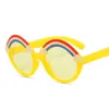 Kids Rainbow Designer Sunglasses Full Plastic Candy Colors Design Round Frame Eyewear Cute Glasses For Boys And Girls Wholesale