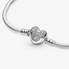 100% 925 sterling zilveren pave hart sluiting slang ketting armband fit authentieke Europese Dangle charme voor vrouwen mode DIY sieraden accessoires