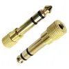 Conectores banhados a ouro 6,5 mm 1/4 "plugue masculino para 3,5 mm 1/8" Adaptador de conversor de fone de ouvido de fone de ouvido de 1/8 "para microfone para microfone