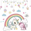 [SHIJUEHEZI] Cartoon Tiere Wandaufkleber DIY Regenbogen Einhorn Pferd Wandtattoos für Kinderzimmer Baby Schlafzimmer Heimtextilien 201106