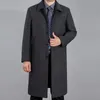 2021 Cappotto lungo in tweed invernale Bello caldo risvolto con visiera Bavero dello sposo Groomsmen Smoking da sposa Prom Party Blazer Jacket Solo un pezzo