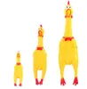 2022 new 17CM Small Size Yellow Mini Screaming Rubber Chicken Pet Dog love Toys Squeak Squeaker Chew Gift