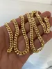 Reales 10k chapado en oro amarillo para hombre de Miami Cuban Link collar de cadena de 6 mm de espesor Lock Box