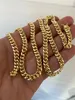 Réalité 10k Jaune Gold plaqué HOMME MIAMI Collier de chaîne de liaison cubaine Épais Boîte de 6 mm Box 257H