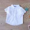 Ins夏の子供服2個セットホワイトシャツ+短いエレガントな女の子服セット