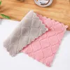 Thick coral velvet dish cloth clean Reusable Scrub Wash Cloths Home Kitchen cleaning towel drop ship