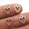 Lot 100 stks Mini Hart Antiek Zilver Charms Hangers Sieraden Maken DIY Sleutelhanger Pendant voor Armband Oorbellen 11 * 8mm DH0831