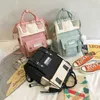 소녀 학교에 대 한 청소년 배낭 귀여운 반지 가방 디자이너 여행 노트북 배낭 여성 노트북 백팩 패치 워크 bagpack 202211