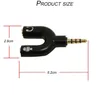 U Type Jack 3.5mm To 3.5mm AUX Cable adapter Seprator Male Female Stereo Audio Earphone Splitter with headphone and mic