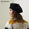 Drop Shipping Beret Female Wool Knitted Hats New Brand Stylish Winter Warm Beanie Women Painter Bonnet Hats For Girl Berets Y200102